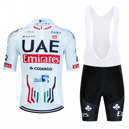 Fietskleding (Fietsshirt + Korte Koersbroek) 2024 UAE TEAM EMIRATES - Wit